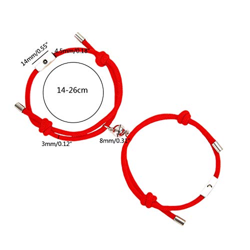 Pulseira masculina angwang, 2 peças de pulseira magnética para amantes do sol e da lua, kit para cas