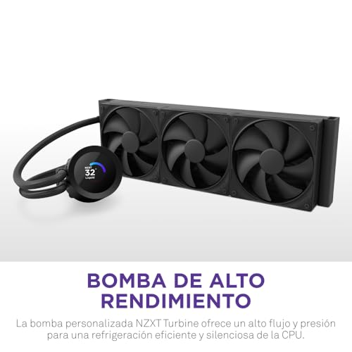 Refrigeración líquida AIO NZXT Kraken Plus 360 ventiladores F120P Intel LGA 1851 AMD AM5 negro 3