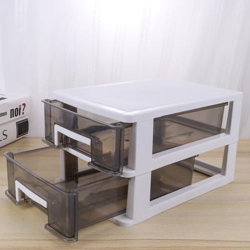 Boîte de rangement en plastique PP double tiroir pour tri de bureau - 8