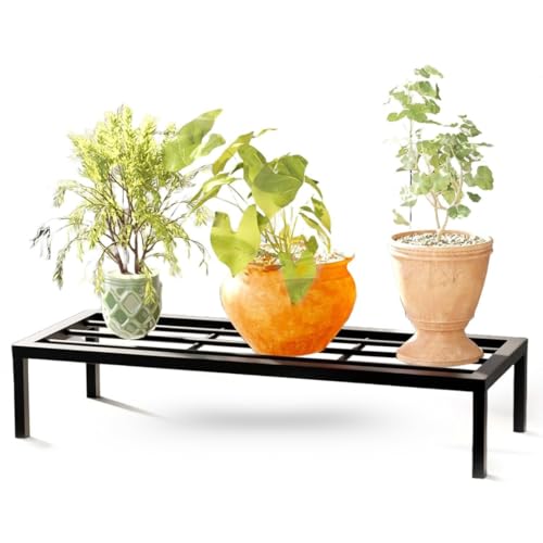 Image of Giore Heavy-Duty Thick Metal Plant Stand 2 Pcs | Rust-Proof | Plant Stand for Balcony, Living Room, Garden & Outdoor Dcor | Sturdy Flower Pot Holder for Planters (Black, Set of 2)