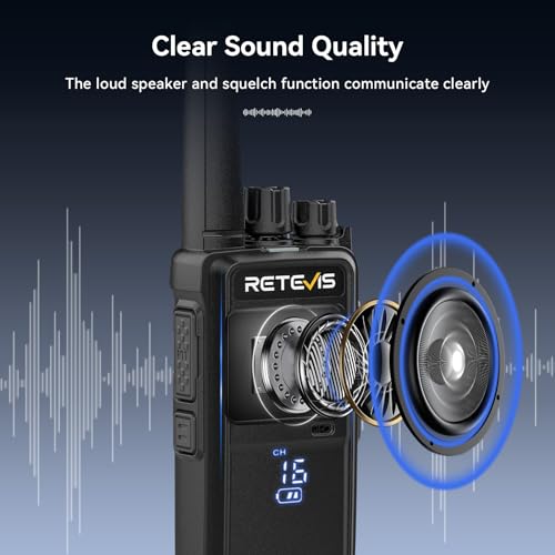 Retevis RT668H Walkie Talkie, Funkgerät mit Verstecktem Display, Wiederaufladbarer Typ-C 1200 mAh, VOX, Rauschsperre, Robust, Walki Talki für Familienreiten, Geschenk (Schwarz, 2 Stück)