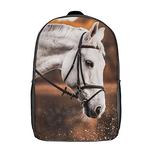 Sac à dos imprimé en 3D horse décontracté pour élève et adulte