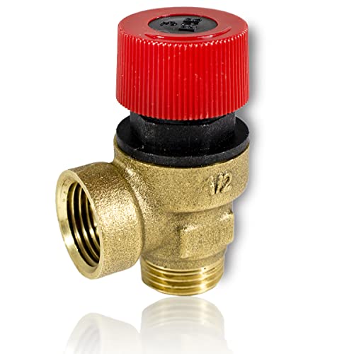 GOLDMAN SERVICE Válvula de Seguridad de Caldera para Alivio de Presión Premium G1/2 '' (3Bar DN15) - Instalación compatible con Calderas de Principales Marcas