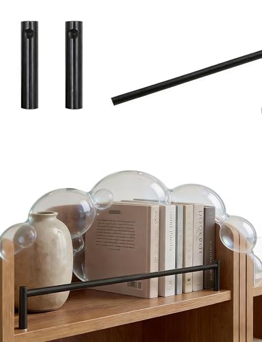 Metal Shelf Guard Rail Decorative 8 12 16 18 24 30 38 in, Tipping Rail Set for Wood/Gallery Shelves, Customizable Length Cabinet