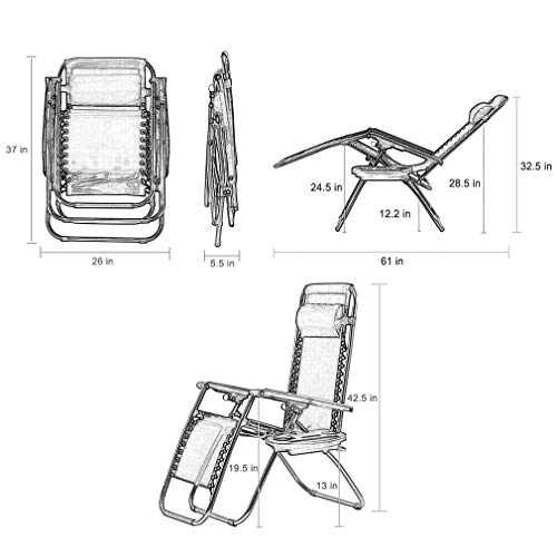 Fdw Zero Gravity Chairs Set Of 2 With Pillow And Cup Holder Patio Outdoor Adjustable Dining Reclining Folding Chairs For Deck Patio Beach Yard (Brown) #TOP2