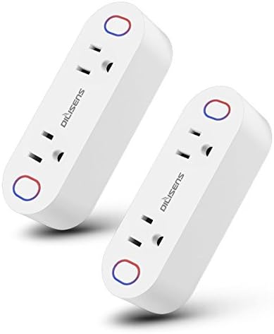 Smart Plug Wi-Fi Mini Sockets 15A Timing Switch Energy Monitoring Compatible with Amazon Alexa and IFTTT Google Assistant-Dual Outlets Can Work Individually or in Groups (2 Pack), White