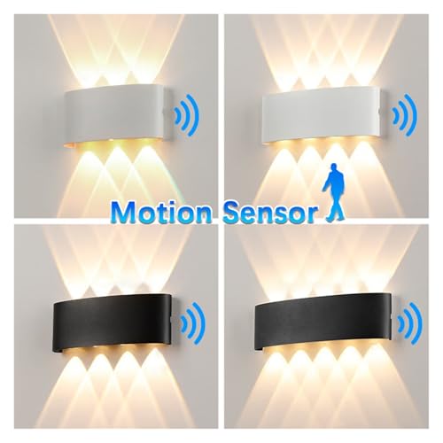 Aplique LED de pared con sensor de movimiento e iluminación impermeable para exterior 3