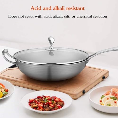 Wok de fondo plano de titanio, ligero y resistente miniatura 6