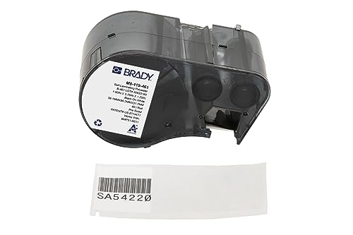 Image of Brady Authentic (M5-119-461) Self-Laminating Cryogenic Polyester Labels 1.5 inch H x 3.75 inch W Black on White, Clear, 80 Labels. for use with The BMP51 and M511 Label Printers