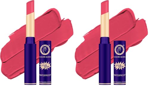 Image of Colors Queen Queen Lips Matte Lipstick | Long Lasting Lipstick Waterproof Highly Pigmented with Smooth Application | Smudge Proof Lipstick for Women (17 - Neon) (Pack of 2)