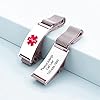 YOTHIWAD Medical Alert Bracelets for Men Women Kid Medical Id Bracelets with Free Laser Engraving Adjustable Stainless Steel Band Magnetic Security Clasp Dual-Side Engraving #5