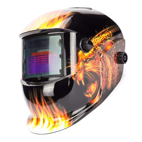 Preisvergleich Produktbild Automatik Schweißhelm Automatische Verdunkelung Schweißmaske + Solarzellen, inkl. 2 Vorsatzscheiben Schweißschirm mit großem Sichtfeld, für MIG MAG Wig und Lichtbogenschweißen, DIN 9-13 SN868