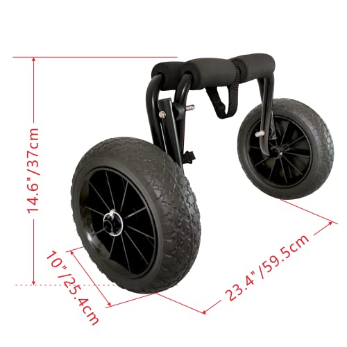 Joierw Kayak Cart, Sup Canoe Dolly Cart, Aluminum Transport Trolley For Float Mats Jon Boat With Airless Beach Wheels - Black #TOP4