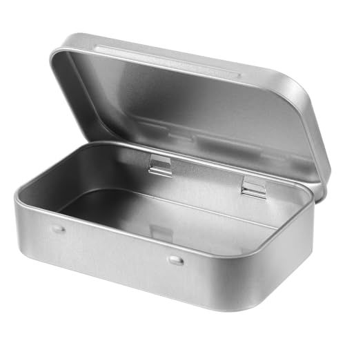1 Stück Metall-Aufbewahrungsbox Kleine Dose Rechteckige Leere Dosen mit Scharnieren Rechteckige Aufbewahrungsbox Behälter für...