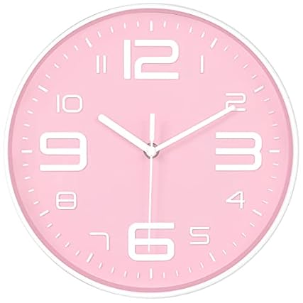 45 Min 10 Inch 3 D Number Dial Face Modern Wall Clock, Silent Non Ticking Round Home Decor Wall Clock with 45 Min 10 Inch 3 D Number Dial Face Modern Wall Clock, Silent Non Ticking Round Home Decor Wall