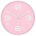 45Min 10-Inch 3D Number Dial Face Modern Wall Clock, Silent Non-Ticking Round Home Decor Wall Clock with Arabic Numerals, 7 Color Dial Face (Pink)