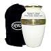 Urns for Human Ashes, Customized Pearl White and Gold Cremation Urn, Memorial Large Human Urn with Velvet Box and Personalization