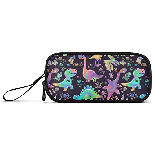 Image of senya Big Capacity Pencil Pen Case, Rainbow Dinosaurs Pen Box for School Office College Multi-Purpose Pouch Holder Organizer Cosmetics Bag