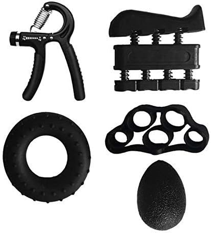 XIAOF-FEN Home Exercise Equipment 5PC/Set Gym Fitness Adjustable Hand Grip Set Finger Forearm Strength Muscle Recovery Heavy Hand Gripper Exerciser Trainer,Fitness Equipment Training (Color : Black)