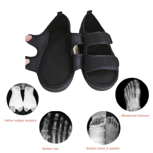 Extra Wide Diabetic Sandals, Widening Shoes Swollen Instep for Diabetes Edema Indoor and Outdoor(Black1,L)2