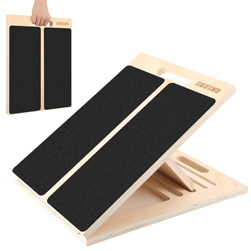 Portable Slant Board for Calf Stretching, Adjustable Wooden Calf Stretcher Incline Board, Calf Stretch Board for Squats Leg Knees Heel Ankle Stretching