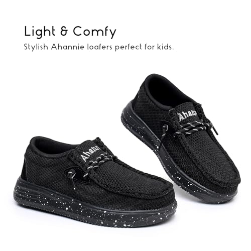 Image of Ahannie Kids Slip On Loafers, Boys Girls Casual Dress Shoes | Lightweight comfort,breathable,school or everyday wear