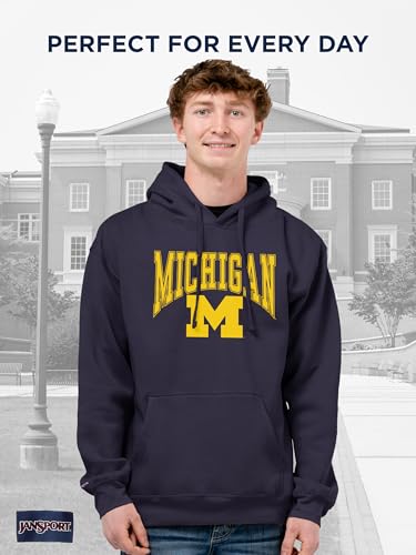 Image of JanSport NCAA Officially Licensed Rival Hoodie, Long Sleeve Unisex Sweatshirt, Cotton-Polyester Blend, Double-Layered Hood
