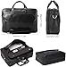TIDING Men's Black Leather Briefcase 17.3
