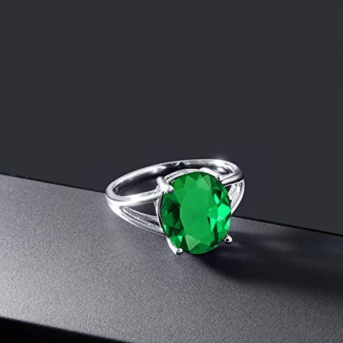 Gem Stone King 3.00-7.00 Cttw Gemstone Birthstone Solitaire Ring | 925 Sterling Silver | Oval 12X10MM | Wedding Engagement Anniversary Promise Ring For Women | Available In Size 5,6,7,8,94