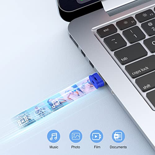Image of 32GB Small USB Drive K&ZZ 10 Pack 32 GB Mini Thumb Drive with Lanyard 32G Low Profile USB Flash Drive Short Flash Drives for PC Laptop (32GB, Blue)