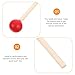 12pcs drum sticks Rubber Mallet Percussion Sticks with Wood Handle Round Head Mallet Music Accessories for Children wooden kids mallets (Red)