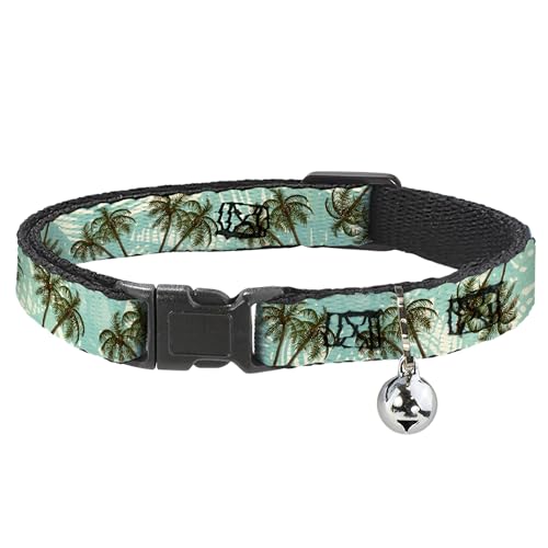 Collar para gato breakaway seguro Buckle-Down evita accidentes palmeras bronceado 2
