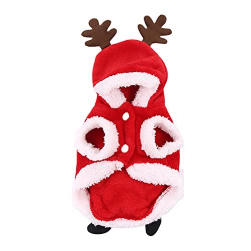 Totority Perro Ropa de Invierno Perrito Cachorro Abrigos Fiesta Reno Atuendo Navidad Lana pequeño Disfraces Disfraz de Mascota de Franela Ropa Festiva para Mascotas