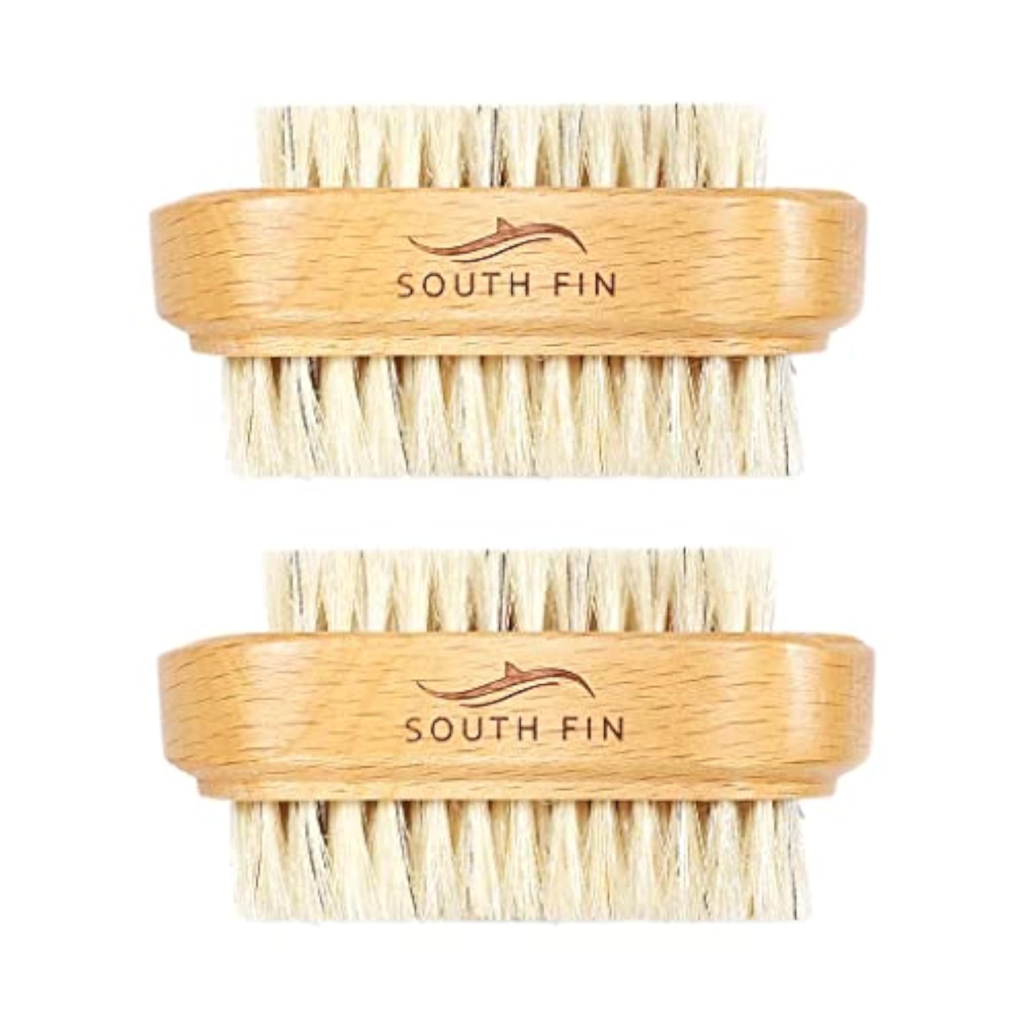 Beech Wood Dual Sided Nail Cleaning Brush Set, 2 Pcs