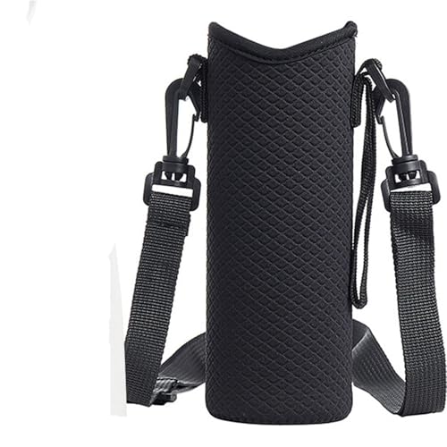 AYWTIUN Bolsa Porta Botella de Agua Portabotellas con Correa de Hombro Ajustable, Funda for Botella de Agua, Funda Aislante Antideslizante para Deportes Senderismo Viajes(Black)