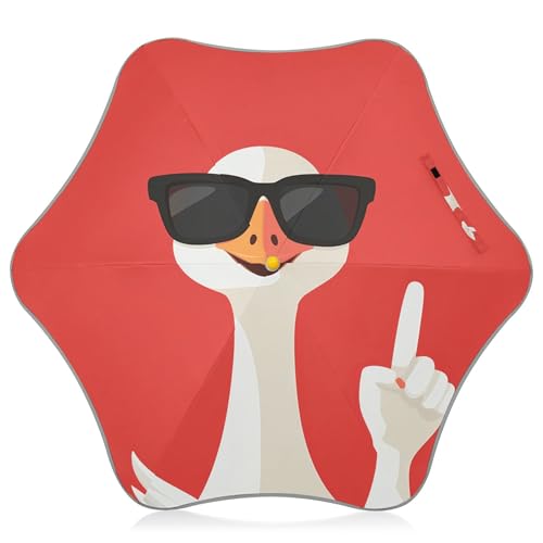 Parapluie rouge pour filles Funny Goose anti-UV contre pluie et soleil