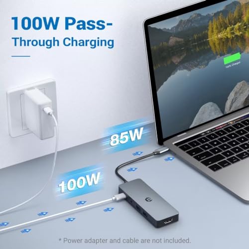 Hub USB C pour MacBook Pro Air et Thinkpad avec adaptateur multi-usage et lecteur TF - 4