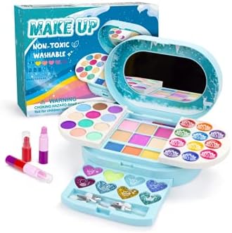 AMOSTING Kids Makeup Sets for Girls-Non Toxic, RealWashable Make Up Princess Toys.Perfect stationary gift sets for 3 Year Old Girls.
