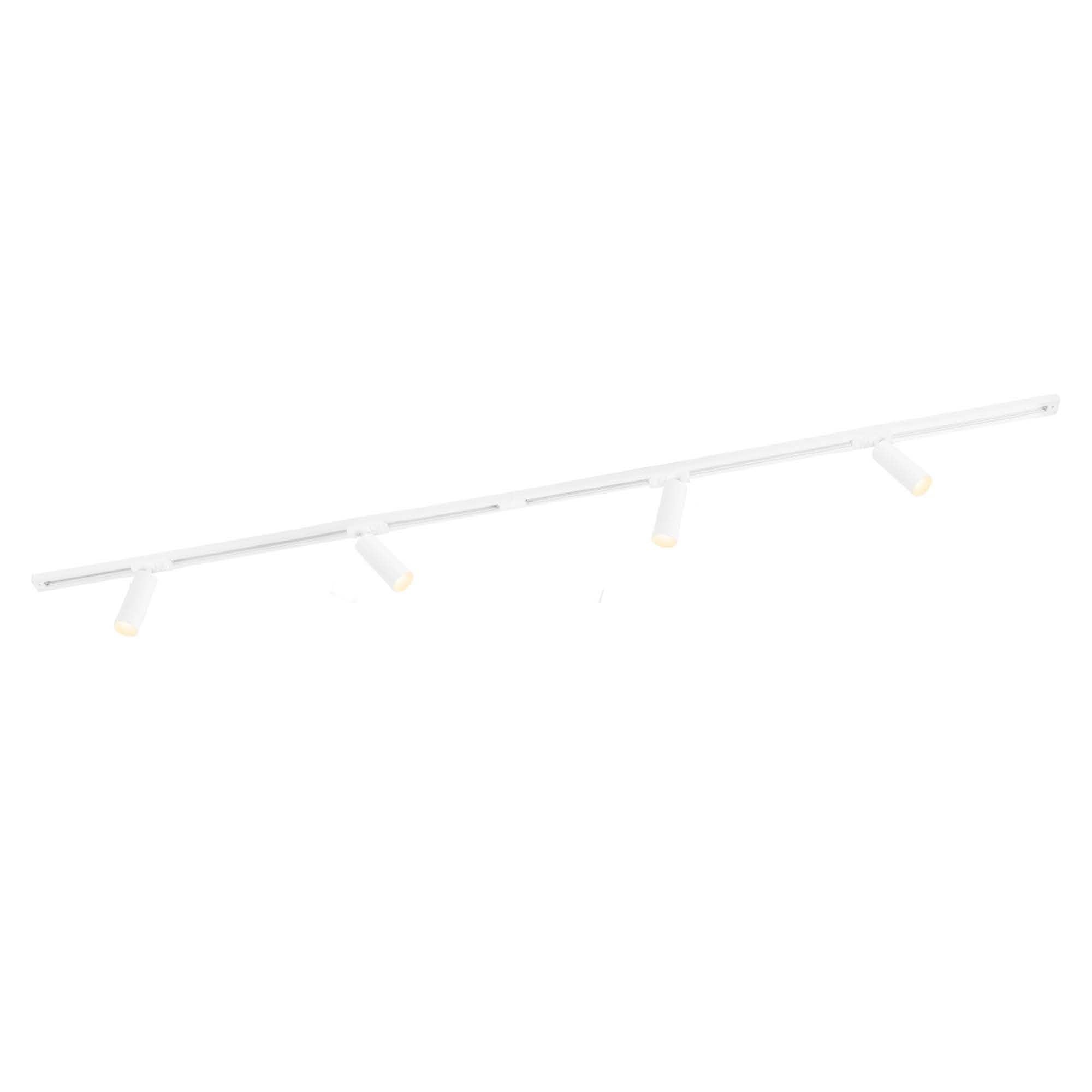 Ledvion Schienensystem lampen 2m 1-Phasen Weiss 4-flammig ohne GU10 Lampe