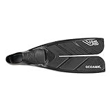 Oceanic Vortex V-6 Scuba Diving or Snorkeling Full Foot Fins-Size SM 6-7-Black