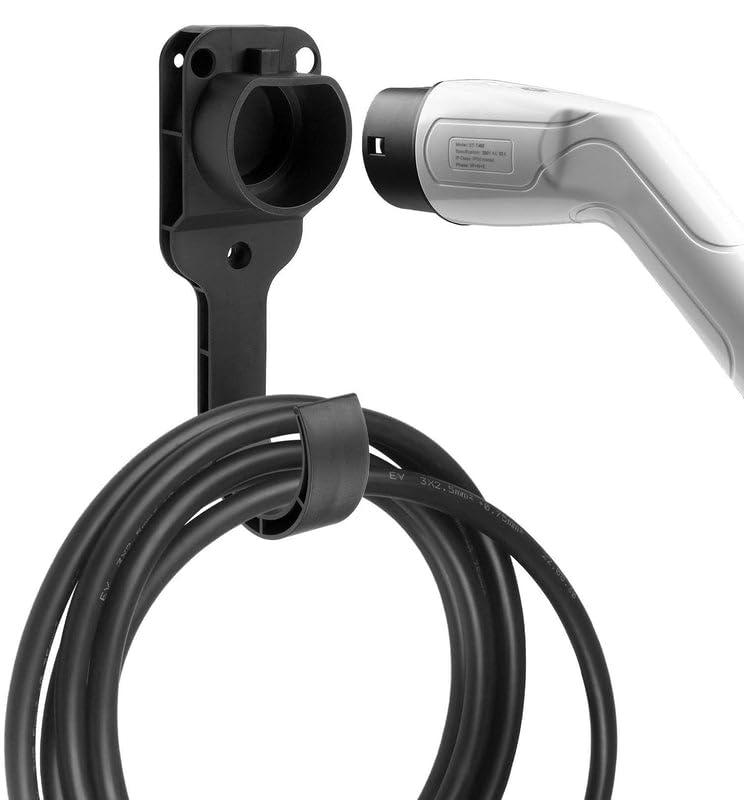 Image of EV MASTER Type 2 EV Charger Charging Cable Wall Mount | EV Charging Cable Organiser for Wallbox Charging Station Wall Connection Holder | Fits Most EU Standards EVs (Pack of 1)