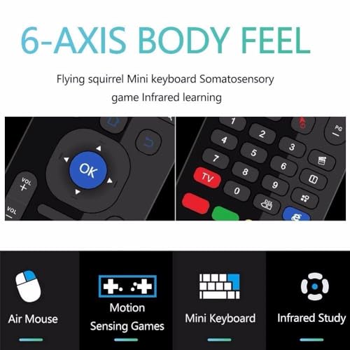 Image of AUSHA 3 in 1 Universal Air Mouse Remote (Mouse + Keyboard) - 2.4 Ghz Wireless Connection, Intelligent Learning (IR) Air Fly Smart for PC, Smart TV, Android TV Box