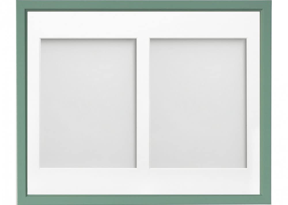 Frame Company Drayton Multi Aperture Photo Frame, Green, 14x11 for 8x6 inch (x2)