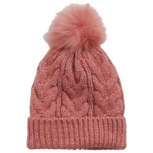 Girls Cable-Knit Beanie, Rose, M : Amazon.in: Clothing & Accessories