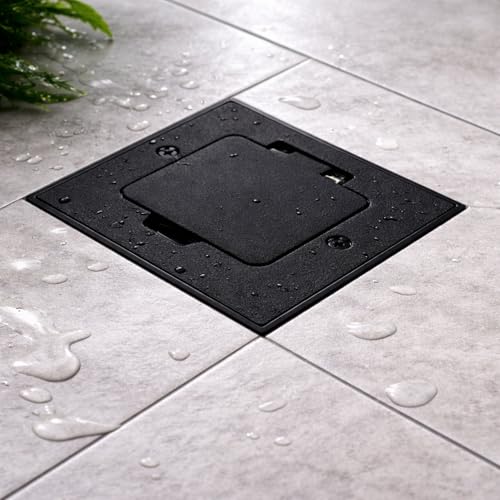Metall Einbausteckdose Bodensteckdose IP44 Klappdeckel Serie AP-1 schwarz