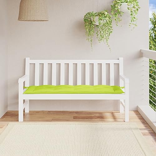 Sufrk Cojín de Banco de jardín Tela Oxford Verde Claro 150x50x7 cm Cojines Exterior Jardin colchoneta Banco Jardin Cojines para terraza