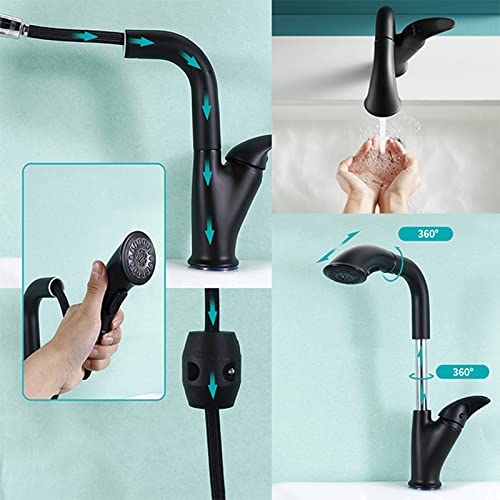 Robinet de lavabo à poignée unique équipé d'un mitigeur relevable double mode - 4