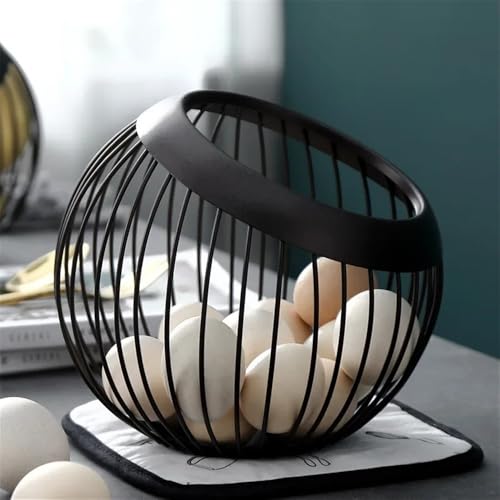 Centro de mesa frutero de hierro negro con cesta de drenaje multiusos 6