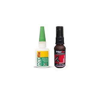 Polyfix Gel Glue (20 gms) & Polyfix Spray Activator (20 ml) for Household Repairs