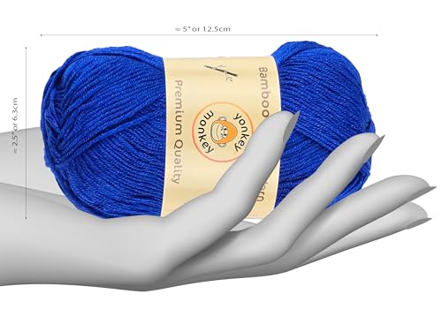 Image of 10-Pack of Yonkey Monkey 500 Grams Yarn - 70% Rayon derived from Bamboo, 30% Cotton - Imported (Royal Blue)